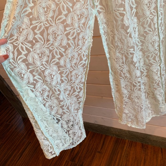 Lula Roe | Light Mint Coloured Lace Sleeveless Duster - Picture 6 of 6